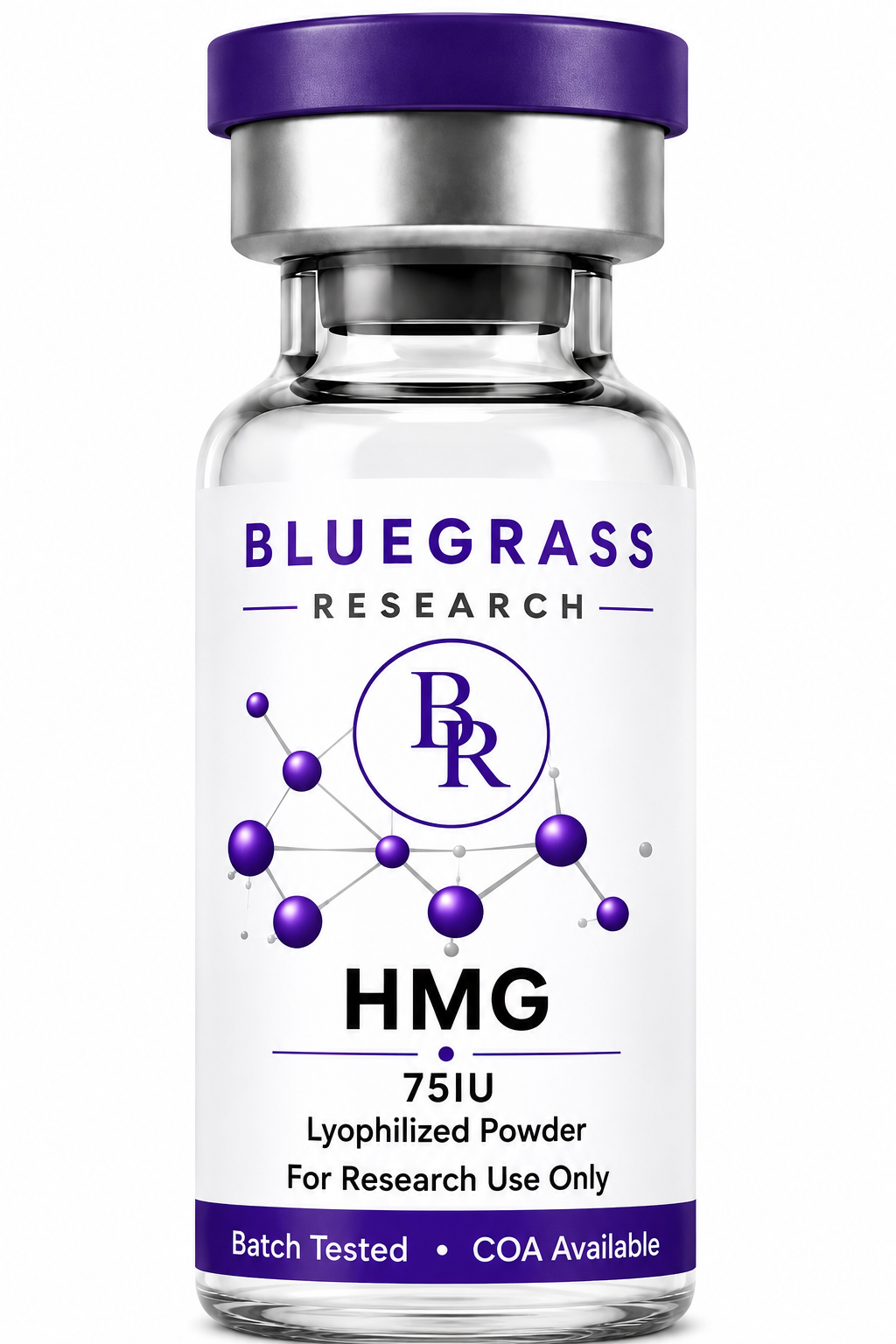 HMG 75IU research peptide vial