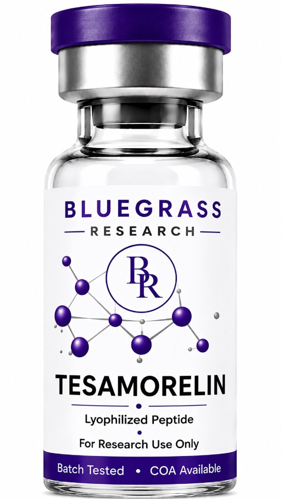 Tesamorelin research peptide vial